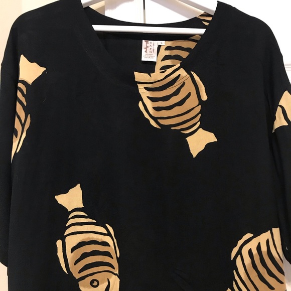 Rain Resort Wear Fish Print Swim Cover Up - Picture 3 of 9